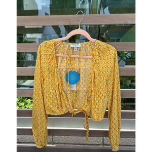 NWT RHODE Dainty Lotus Print Wrap Top from RHODE × Target Size Small Yellow NEW